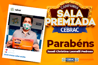 RESULTADO CAMPANHA SALA PREMIADA CEBRAC Campanha Sala Premiada CEBRAC, realizada em parceria com o site Líder Casa, incentivou alunos da rede para enviar as fotos de suas salas de estar e concorrer a um voucher de 500 reais em compras no site, o objetivo era proporcionar aos alunos a oportunidade de renovar a decoração do ambiente com móveis das marcas Caemmun e Líder Design. Foi com esta esperança que Joseli Chistina Leonelli Pedroso, 43 anos, aluna do curso de Assistente Administrativo Completo, na unidade do CEBRAC- Jaú , se inscreveu na campanha "Sala Premiada", e ganhou R﹩500,00 no sorteio. "Busquei um curso para me recolocar profissionalmente, por vezes foi difícil acompanhar mas nunca perdi a motivação e saber que quando tudo isso passar eu poderei ter um emprego melhor", afirma Joseli, aluna do CEBRAC (Centro Brasileiro de Cursos). A rede ainda está com várias campanhas em andamento, acompanhe promoções e novidades no Portal Cebrac e em nossas redes sociais. Quer saber mais sobre o parceiro, acesse o site: www.lidercasa.com.br